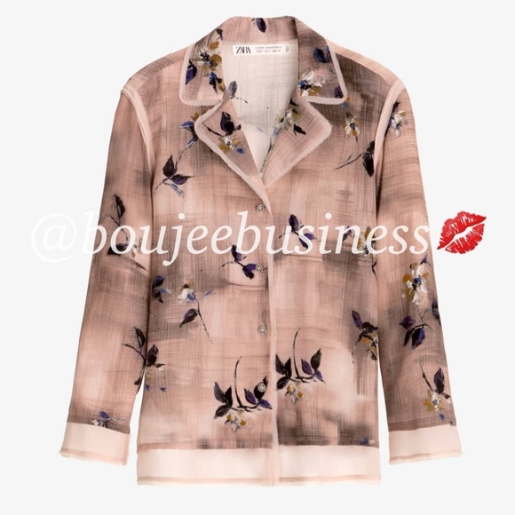 ZARA BNWT Limited Edition Floral Printed Shirt & Pants 2pc Coord Set Size M - Picture 3 of 11